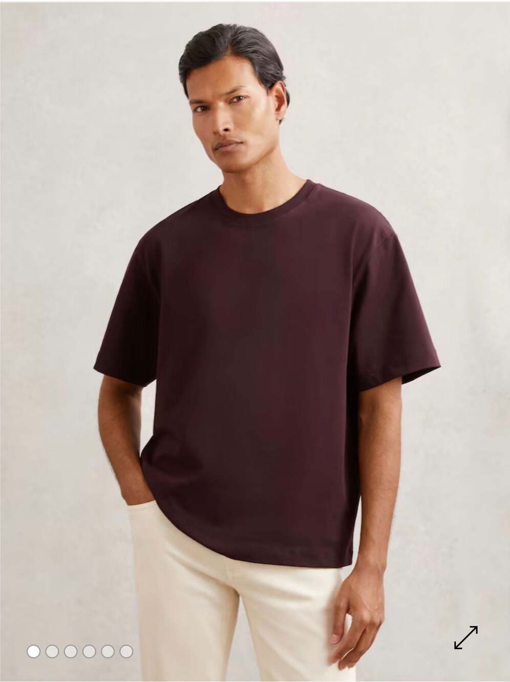 Reiss Tate Cotton Relaxed-Fit T-Shirt in Bordeaux